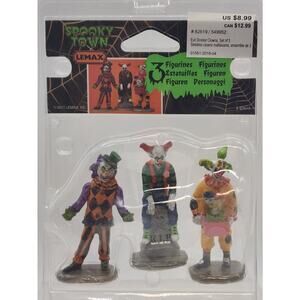 Lemax 82619 Spooky Town 2011 Evil Sinister Clowns Hallowen Carnival Set of 3 New